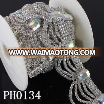 Clear Crystal Rhinestone Trim for Garment, Bags, Dresses Decoration